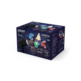 Проектор светодиодный Holiday 4 картинки Дед Мороз; Рождественский Олень; Подарки; Елка анимирован.