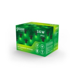Гирлянда светодиодная Белт Лайт Holiday 10 ламп 7.7м зел. IP44 GAUSS HL061