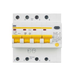 Выключатель автоматический дифференциального тока 4п C 32А 30мА тип AC 4.5кА АД-14 KARAT IEK MAD10-4