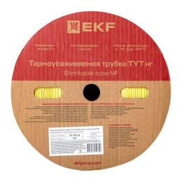 Трубка термоусадочная ТУТ нг 40/20 желт./зел. (уп.50м) EKF tut-40-yg
