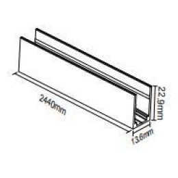 Комплект монтажного накладного профиля 2440х13х23 для ленты NEON 1120 HB VARTON V4-NS-00.0047.STR-00