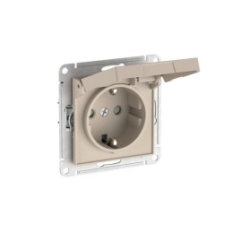 Розетка AtlasDesign 16А IP20 с заземл. защ. шторки с крышкой быстрозажим. клем. механизм песочн. SE