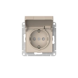 Розетка AtlasDesign 16А IP20 с заземл. защ. шторки с крышкой быстрозажим. клем. механизм песочн. SE