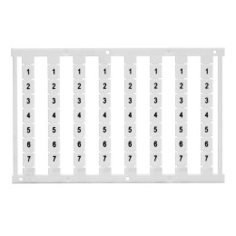 Маркировка для клемм ширина 6мм узкая для клемм Push-in бел. без надписей 1шт = карта из 80 маркеров