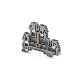 Клеммник 2-х ярусный PIK 2.5RDK 2.5кв.мм с внутр. перемычкой сер. Klemsan 325259