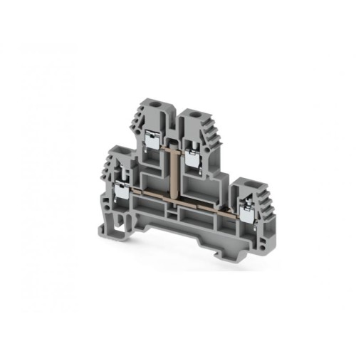 Клеммник 2-х ярусный PIK 2.5RDK 2.5кв.мм с внутр. перемычкой сер. Klemsan 325259