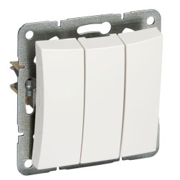 Выключатель 3-кл. СП Дуэт 10А IP20 механизм бел. SchE WDE000131