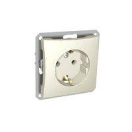 Розетка 1-м СП Дуэт 16А IP44 с заземл. защ. шторки с крышкой беж. SchE WDE000248