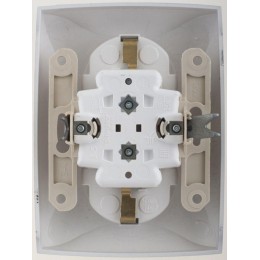 Розетка 2-м СП Дуэт 16А IP20 с заземл. серебр. SchE WDE000324