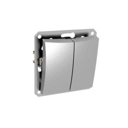 Выключатель 2-кл. СП Дуэт 10А IP20 с индикацией механизм серебр. SchE WDE000353