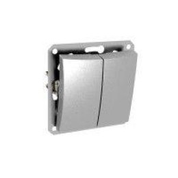 Выключатель 2-кл. СП Дуэт 10А IP20 с индикацией механизм серебр. SchE WDE000353