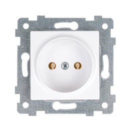 Розетка 1-м СП Аксиома РС16-452 16А IP20 без заземл. механизм бел. Кунцево 121002