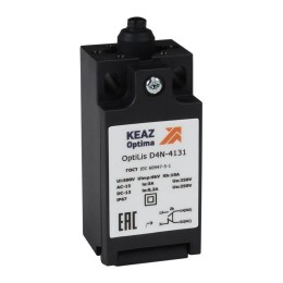 Выключатель концевой OptiLiS D4N-4132 толкатель роликовый пластик. EN 50047 XCKN2100P20 КЭАЗ 365303