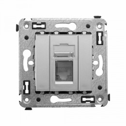 DKC Avanti Компьютерная розетка RJ-45 в стену, кат.5e одинарная, "Закаленная сталь"