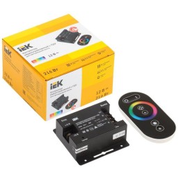 Контроллер с ПДУ радио RGB 3 канала PRO 5050 12В 6А 216Вт черн. IEK LSC1-RGB-216-RF-20-12-B