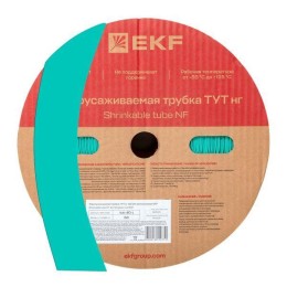 Трубка термоусадочная ТУТ нг 40/20 зел. (уп.50м) EKF tut-40-j