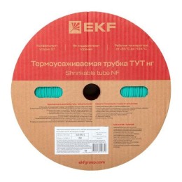 Трубка термоусадочная ТУТ нг 40/20 зел. (уп.50м) EKF tut-40-j