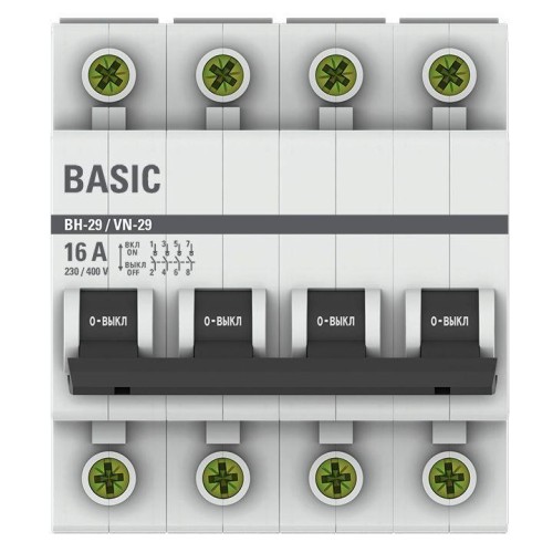 Выключатель нагрузки 4п 16А ВН-29 Basic EKF SL29-4-16-bas