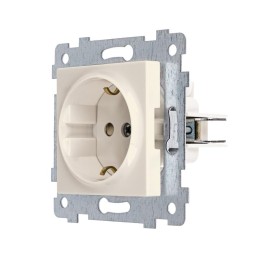 Розетка 1-м СП Аксиома РС16-454 16А IP20 с заземл. защ. шторки механизм сл. кость Кунцево 122003
