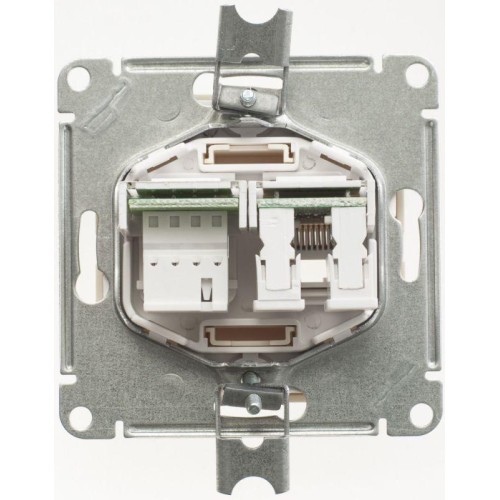Розетка компьютерная + телефонная 2-м СП W59 RJ45 + RJ11 кат.5E 1А механизм сл. кость SE RSI-251TK5E