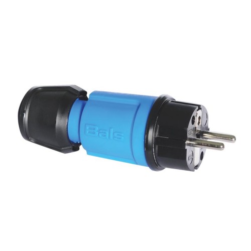 Вилка Schuko 16А 3п 2P+E 250В IP44 Multi-grip син. Bals 7370