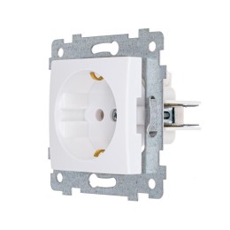 Розетка 1-м СП Мария РС16-445 16А IP20 с заземл. механизм бел. Кунцево 110019