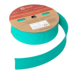Трубка термоусадочная ТУТ нг 50/25 зел. (уп.50м) EKF tut-50-j