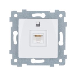 Розетка компьютерная 1-м Мария РК1-455 RJ45 кат.5E механизм бел. Кунцево 110022