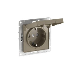 Розетка AtlasDesign 16А IP20 с заземл. защ. шторки с крышкой быстрозажим. клем. механизм шампань SE