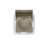Розетка AtlasDesign 16А IP20 с заземл. защ. шторки с крышкой быстрозажим. клем. механизм шампань SE