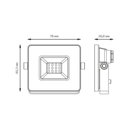 Прожектор светодиодный Elementary 10Вт 4000К IP65 895лм 200-240В ДО черн. GAUSS 613100210