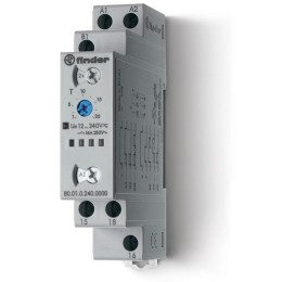 Таймер модульный мультифункциональный (AI DI SW BE CE DE) 12…240В AC/DC 1CO 16А 17.5мм регулировка в