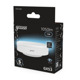 Лампа светодиодная Black 11Вт таблетка 4100К нейтр. бел. GX53 1050лм GAUSS 108008211