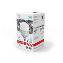 Лампа светодиодная Elementary 75Вт T140 цилиндр 4100К нейтр. бел. E40 7000лм Promo GAUSS 60428