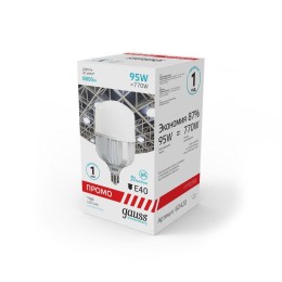 Лампа светодиодная Elementary 95Вт T160 цилиндр 4100К нейтр. бел. E27 8800лм Promo GAUSS 60420