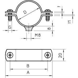 Скоба для труб d71.5-75.5мм 2900 W 75.5 FT OBO 1387154