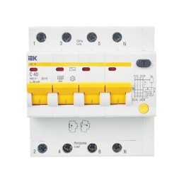 Выключатель автоматический дифференциального тока 4п C 40А 30мА тип AC 4.5кА АД-14 KARAT IEK MAD10-4