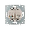 Розетка компьютерная + телефонная 2-м СП Karina RJ45 + RJ11 механизм жемчуж./бел. перламутр. LEZARD
