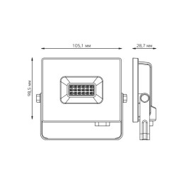 Прожектор светодиодный Elementary 10Вт IP65 650лм 175-265В ДО черн. GAUSS 613100610
