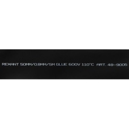 Лента термоус. ТЛ-0.8 25мм 5м с клеевым слоем черн. Rexant 48-9006