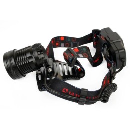 Фонарь аккумуляторный налобный E1335 2LED 4Вт фокус 4 режима аккум. 3.7В метал. черн. (бокс) Ultrafl