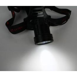 Фонарь аккумуляторный налобный E1335 2LED 4Вт фокус 4 режима аккум. 3.7В метал. черн. (бокс) Ultrafl
