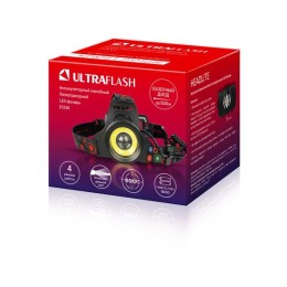 Фонарь аккумуляторный налобный E1335 2LED 4Вт фокус 4 режима аккум. 3.7В метал. черн. (бокс) Ultrafl