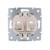 Розетка компьютерная + телефонная 2-м СП Karina RJ45 + RJ11 механизм крем. LEZARD 707-0388-143
