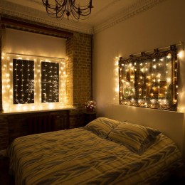 Гирлянда светодиодная "Светодиодный Дождь" 1.5х1м 96LED тепл. бел. 8Вт 230В IP20 с контроллером пров