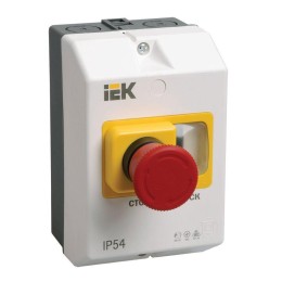 Оболочка защитная с кноп. "СТОП" IP54 KARAT IEK DMS11D-PC55