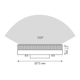 Лампа светодиодная Black 8Вт таблетка 3000К тепл. бел. GX53 680лм GAUSS 108008108