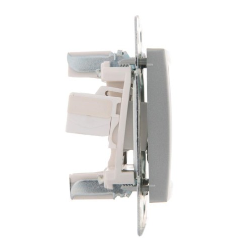 Розетка компьютерная + телефонная 2-м СП Karina RJ45 + RJ11 механизм матов. серебр. LEZARD 707-4388-