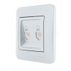 Розетка компьютерная + телефонная 2-м СП Karina RJ45 + RJ11 механизм матов. серебр. LEZARD 707-4388-