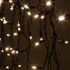 Гирлянда светодиодная "Нить" 10м 100LED тепл. бел. IP65 220В бел. мерцание провод черн. каучук (без
